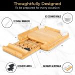Bamboo Cheese Board Four-piece Set Of Stainless Steel Knives