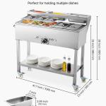 Commercial Propane Steam Table Food Warmer 5 Food Pans & 3 Condiment Pans