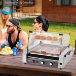 Electric 30 Hot Dog 11 Roller Commercial Grill Cooker Machine Cover 1600W