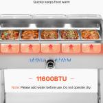 Commercial Propane Steam Table Food Warmer 5 Food Pans & 3 Condiment Pans