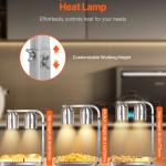 Commercial Food Heat Lamp With 500W Bulbs For Food Restaurant Kitchen Buffet