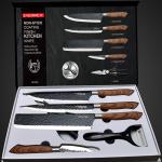 Kitchen Knives Stainless Steel Black Non-stick Knife 6 Piece Set