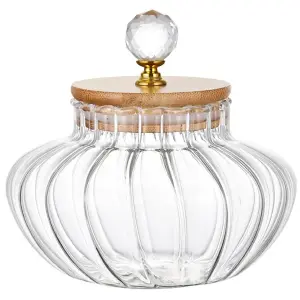 1 PCS High Borosilicate Stripe Sealed Jar, Kitchen Storage Jar, Coffee Can, Coffee Storage Container