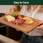 Bamboo Cutting Boards 3 PCS, Deep Carbonized Wooden Chopping Boards For Kitchen Food Preparation, Cutting And Serving