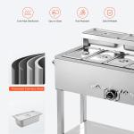 Commercial Propane Steam Table Food Warmer 5 Food Pans & 3 Condiment Pans