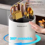 Kitchen Rotating Knife Holder And Storage Rack For Household Use