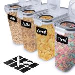 4X 4L Airtight Food Storage Container Kitchen Pantry Dry Food Cereal Dispenser