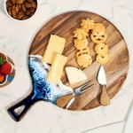 Round Acacia Wood Cutting Board, Natural Solid Wood Cutting Board, Thickened Non-slip Wooden Serving Board, Kitchen Preparation Board For Food, Fruit, Bread, And Home Cooking.