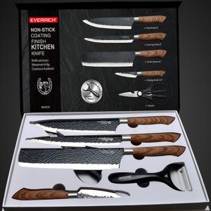 Kitchen Knives Stainless Steel Black Non-stick Knife 6 Piece Set